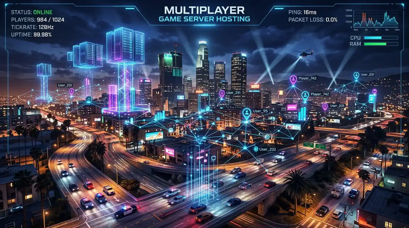 FiveM GTA V multiplayer server hosting infrastructure
