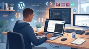 WordPress development tools and expertise symbols representing top developer selection